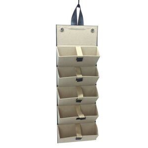 Hanging Jewelry & Accessory Organizer Box Roll Up Storage 5 Compartments